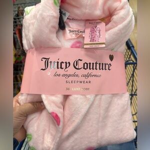 NWT Juicy Couture Pink Luxe Robe | Floral Cherry Print | L/XL